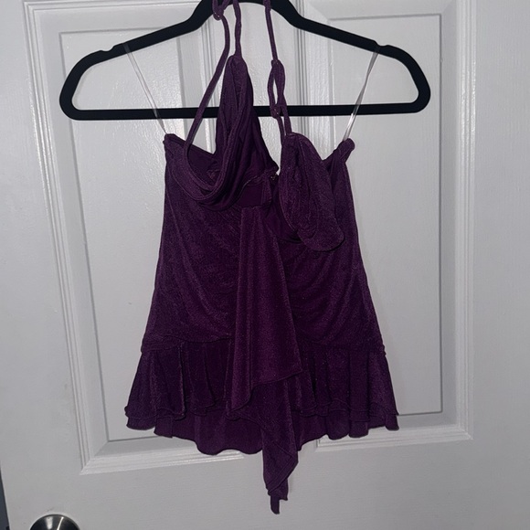 Cerai
Ruffle-Trim Cut-Out Mini Dress in Grapes - Picture 3 of 5